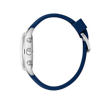 RODOLPHE - Montre Homme - Analogique Mouvement Multifonction - Boitier coussin en métal argenté - Cadran bleu