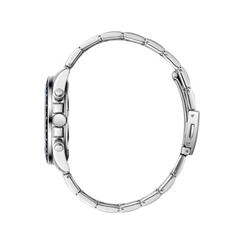 LANDRY - Montre Homme - Analogique Mouvement Multifonction - Boitier rond en métal argenté - Cadran gris