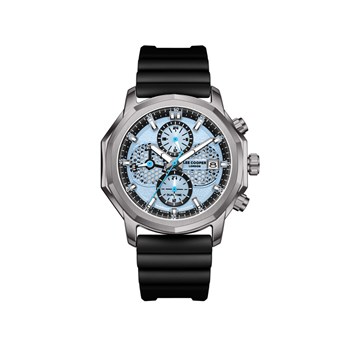 IGOR - Montre Homme - Analogique Mouvement Multifonction - Boitier décagone en métal - Bracelet en silicone noir
