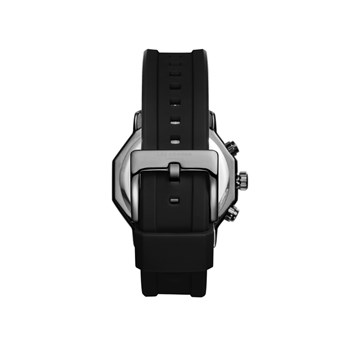 IGOR - Montre Homme - Analogique Mouvement Multifonction - Boitier décagone en métal - Bracelet en silicone noir