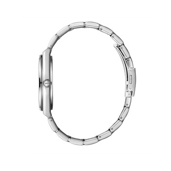 BORIS - Montre Homme - Analogique Mouvement 3 aiguilles et date - Boitier rond en métal argenté - Cadran bleu