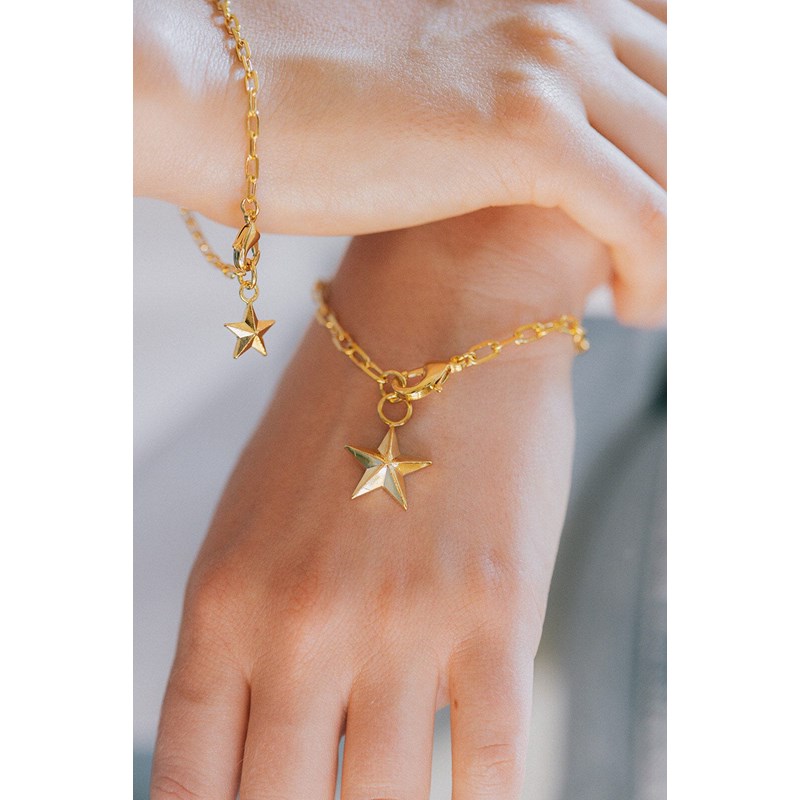 bracelet étoile doré à l'or fin - RAOUL - vue 2