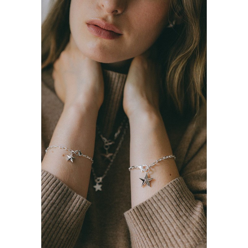 maxi bracelet étoile plaqué argent - RAOUL - vue 2