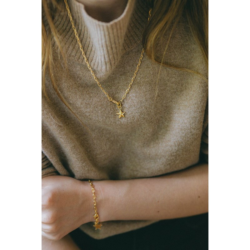collier étoile doré à l'or fin - RAOUL - vue 2