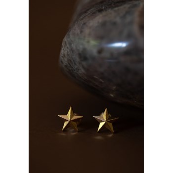 mini boucles d'oreilles puces étoiles doré à l'or fin - RAOUL