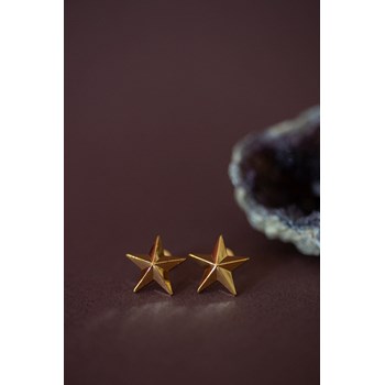 boucles d'oreilles puces étoiles doré à l'or fin - RAOUL