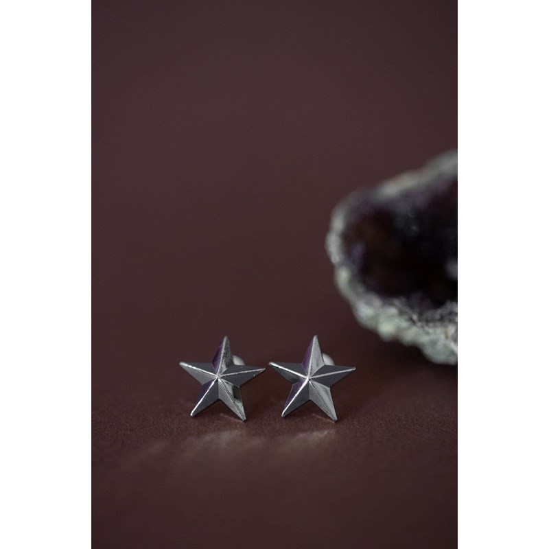 boucles d'oreilles puces étoiles plaqué argent - RAOUL - vue 3
