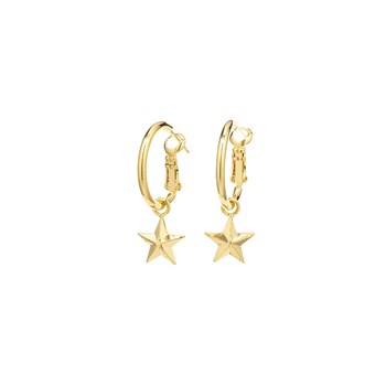 mini boucles d'oreilles créoles étoiles doré à l'or fin - RAOUL