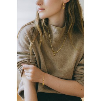 mini boucles d'oreilles créoles étoiles doré à l'or fin - RAOUL