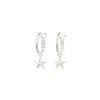 mini boucles d'oreilles créoles étoiles plaqué argent - RAOUL - vue V1