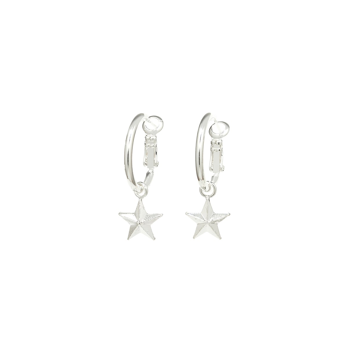 mini boucles d'oreilles créoles étoiles plaqué argent - RAOUL