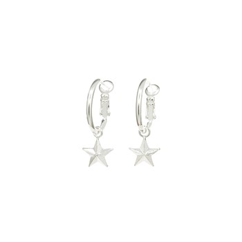 mini boucles d'oreilles créoles étoiles plaqué argent - RAOUL