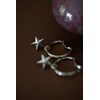 mini boucles d'oreilles créoles étoiles plaqué argent - RAOUL - vue V2
