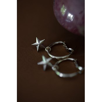 mini boucles d'oreilles créoles étoiles plaqué argent - RAOUL