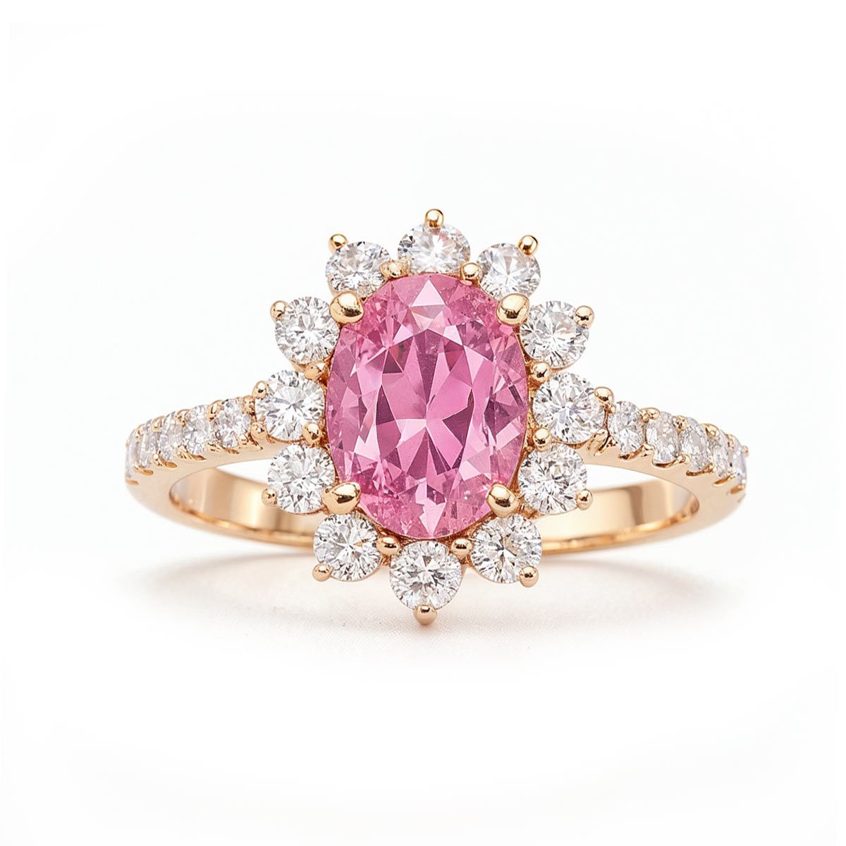 Bague Saphir Rose de Laboratoire 2ct Or Rose 750 - Collection Seraphina