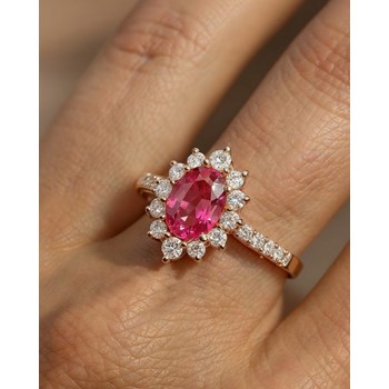 Bague Saphir Rose de Laboratoire 2ct Or Rose 750 - Collection Seraphina