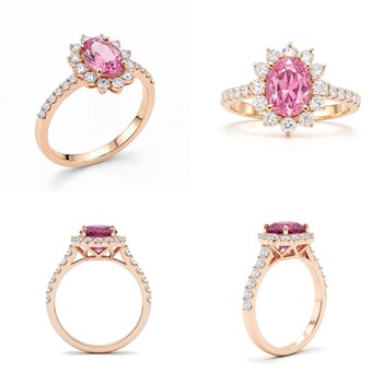 Bague Saphir Rose de Laboratoire 2ct Or Rose 750 - Collection Seraphina