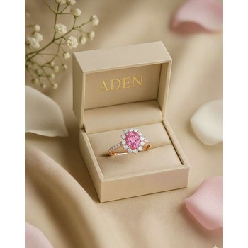 Bague Saphir Rose de Laboratoire 2ct Or Rose 585 - Collection Seraphina