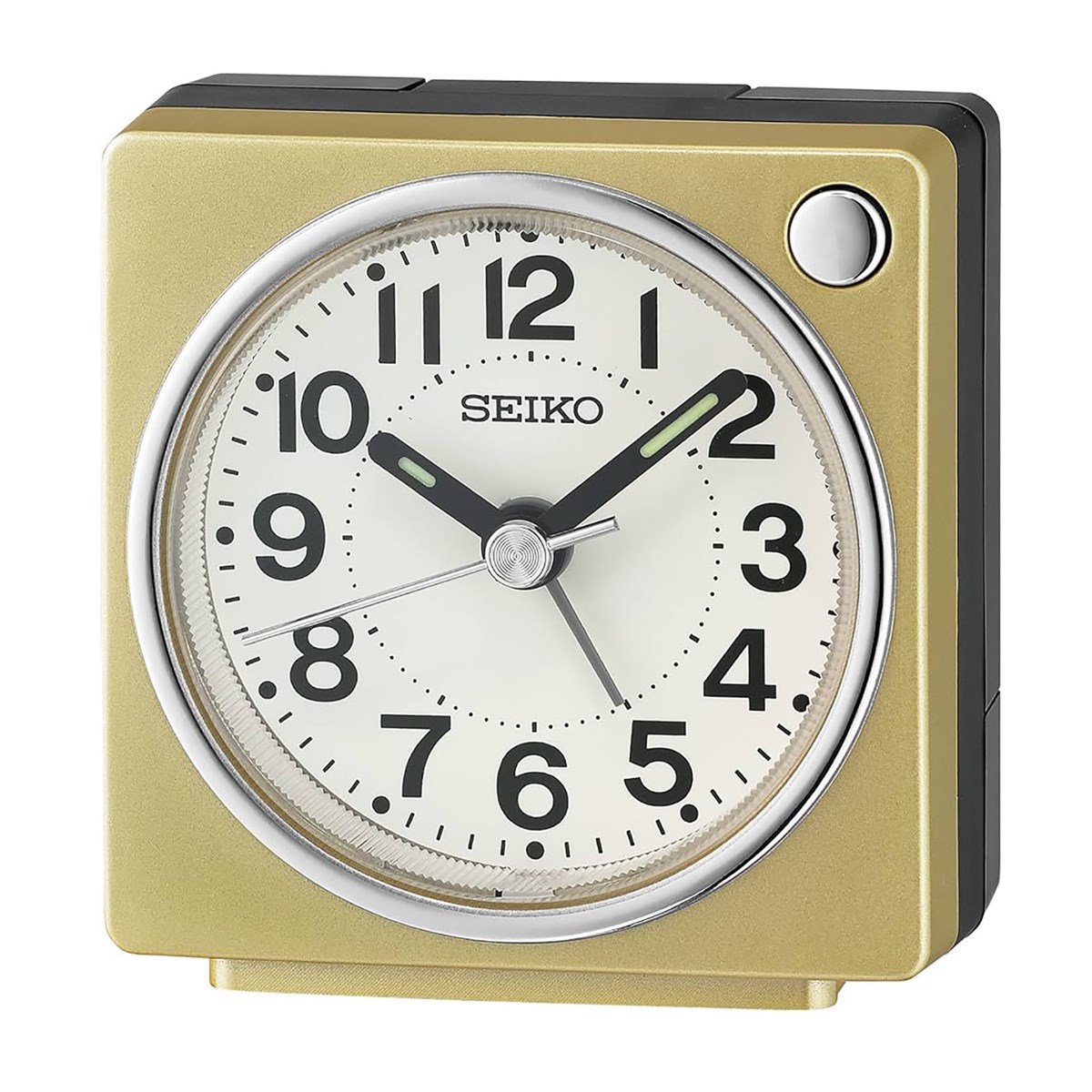 Réveil carré Seiko plastique doré/noir