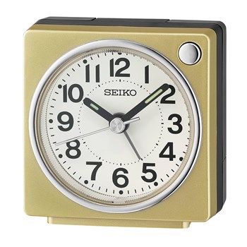 Réveil carré Seiko plastique doré/noir