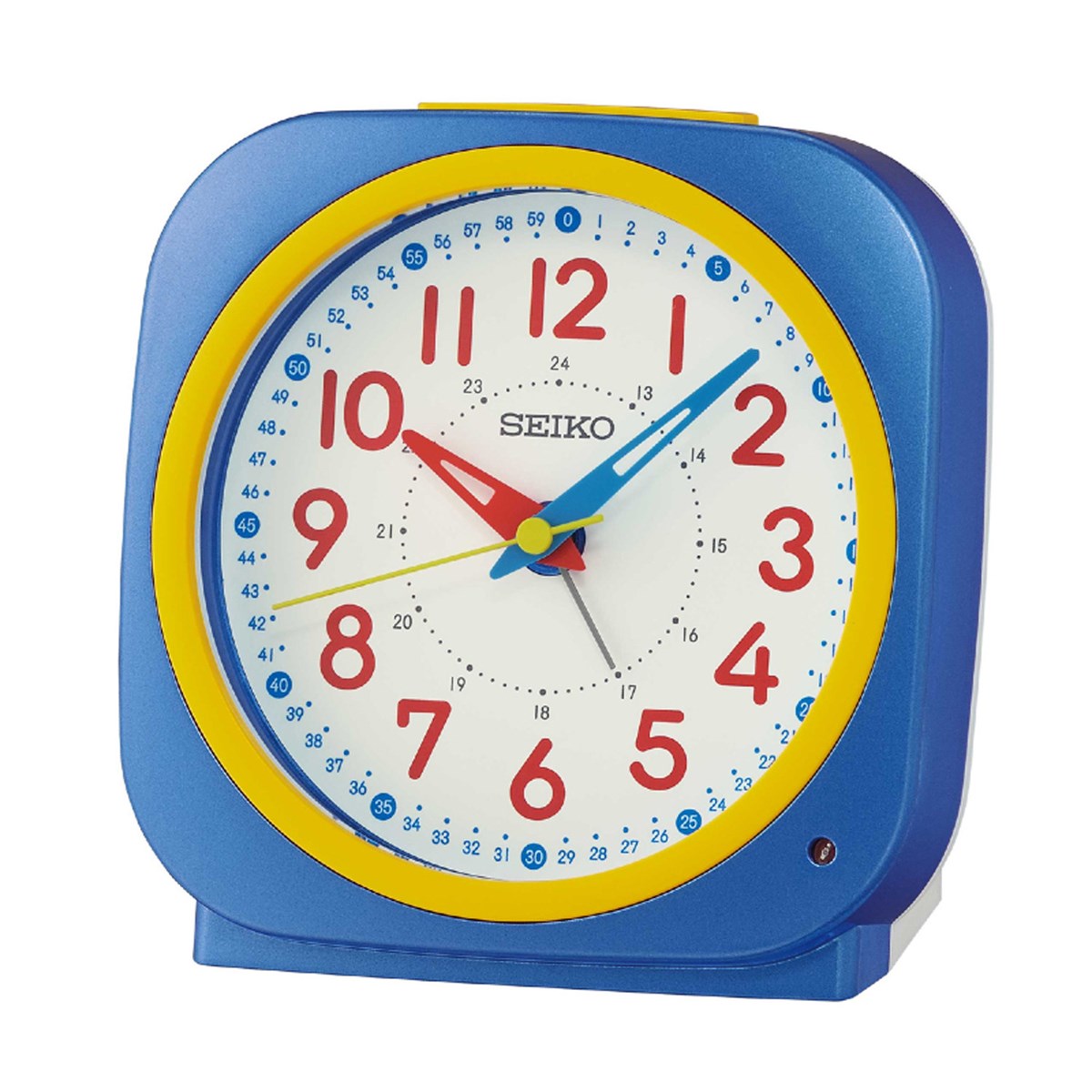 Réveil Seiko enfant carré bleu métallisé