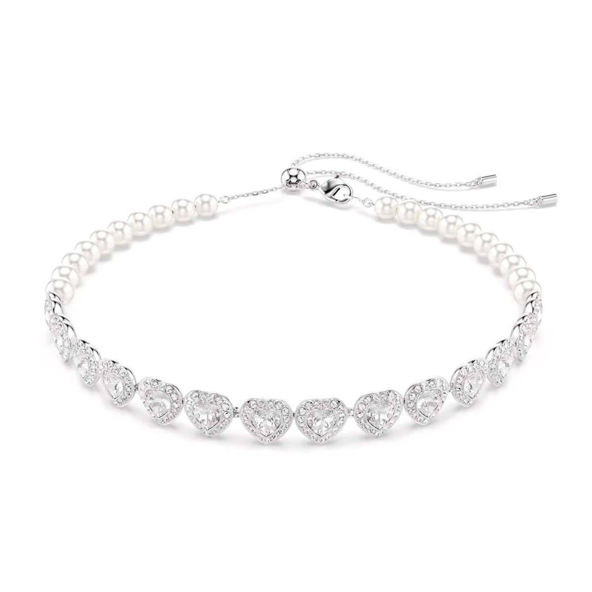 Choker Tennis Ariana Grande x Swarovski Angelic
coeurs argentés Crystal Pearls