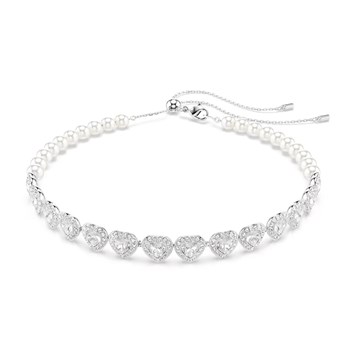 Choker Tennis Ariana Grande x Swarovski Angelic
coeurs argentés Crystal Pearls