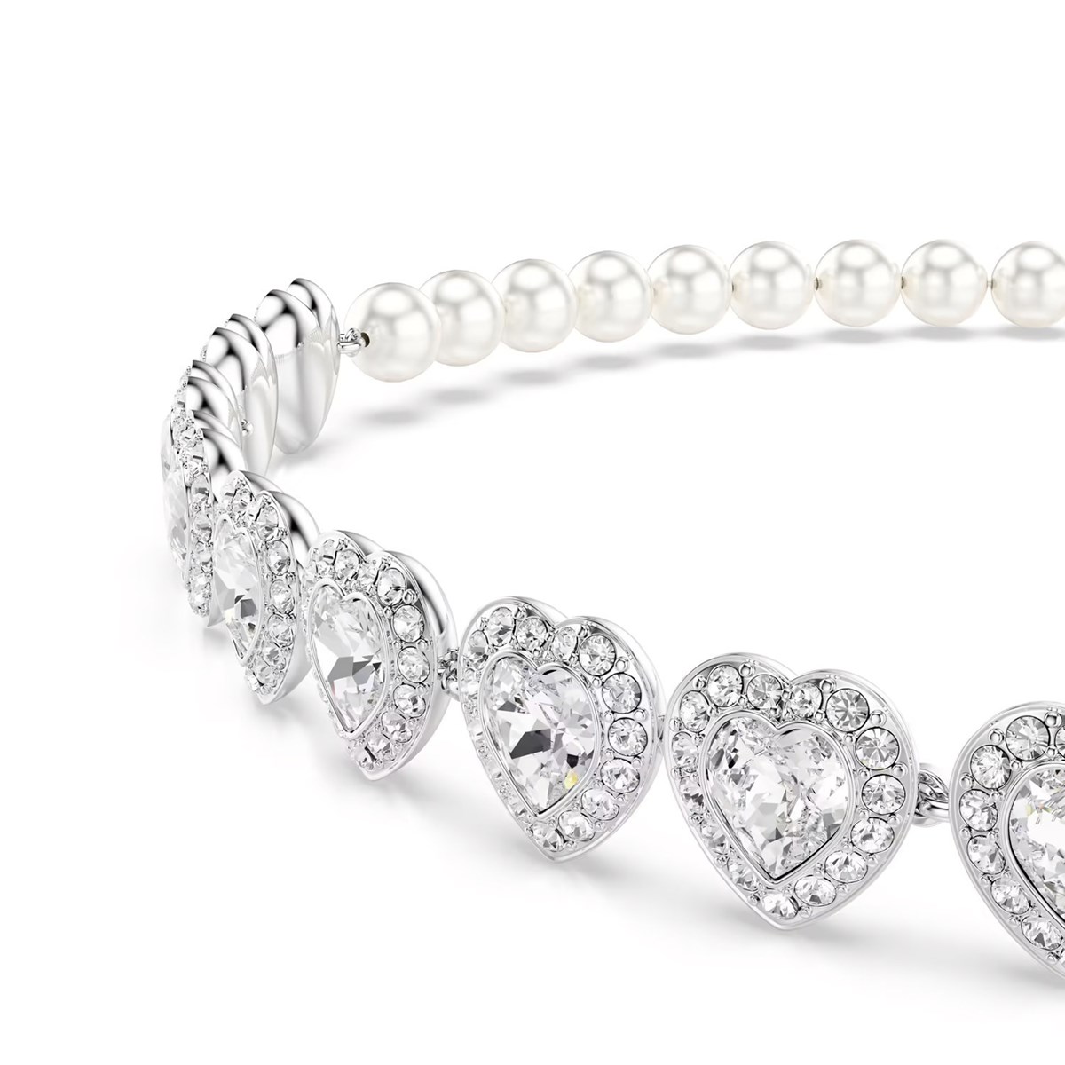 Choker Tennis Ariana Grande x Swarovski Angelic
coeurs argentés Crystal Pearls - vue 3