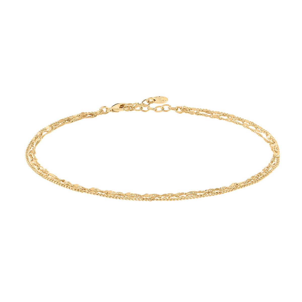 Chaine de Cheville Agatha Trio acier doré