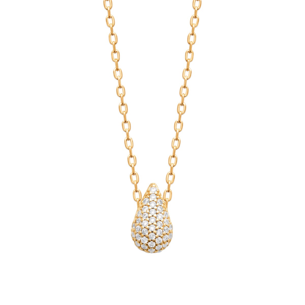 Collier Brillaxis goutte reversible empierrée
