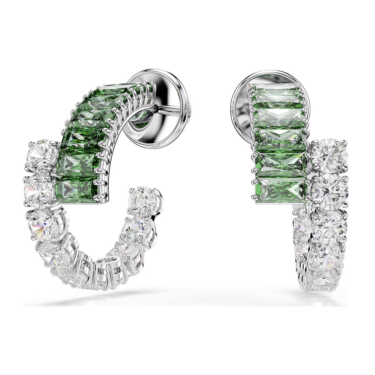 Créoles Swarovski Matrix vertes