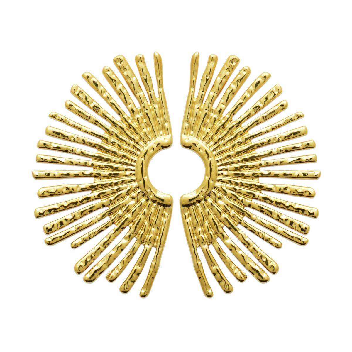 Boucles d'oreilles demi soleil acier doré