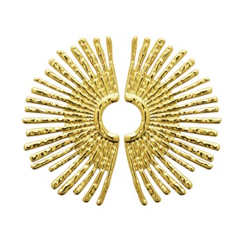 Boucles d'oreilles demi soleil acier doré