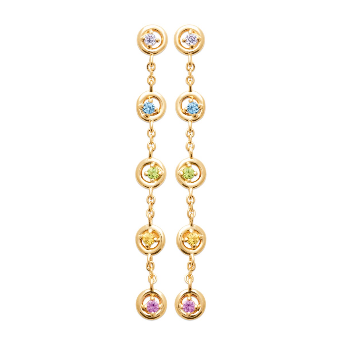 Boucles d'oreilles pendantes Brillaxis plaqué or
multiticolores