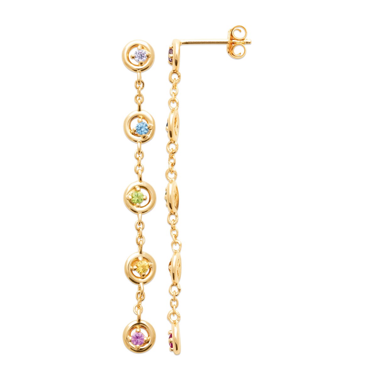 Boucles d'oreilles pendantes Brillaxis plaqué or
multiticolores - vue 3