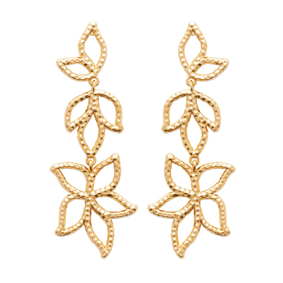 Boucles d'oreilles pendantes Brillaxis fleurs