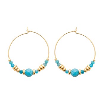 Créoles Brillaxis plaqué or et apatite