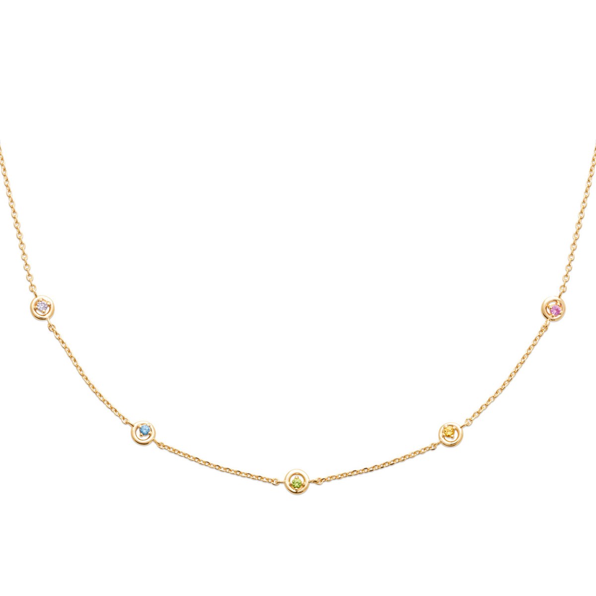 Collier Brillaxis plaqué or et oxydes multicolores