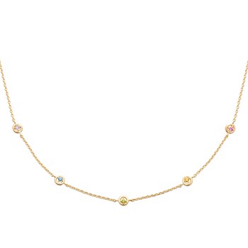 Collier Brillaxis plaqué or et oxydes multicolores