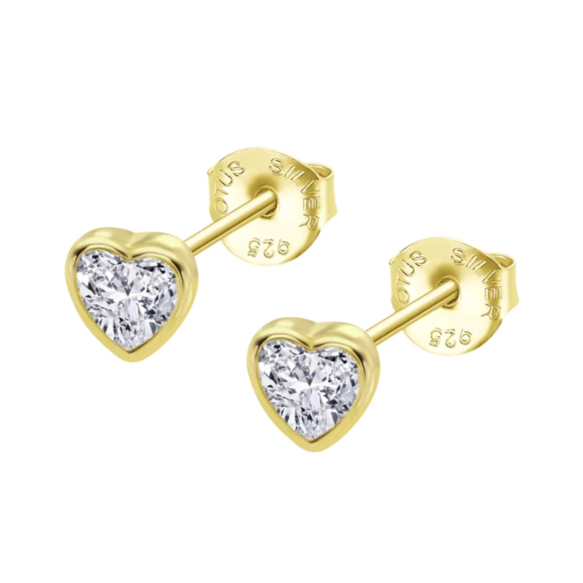Boucles d'oreilles Lotus Silver coeur oxyde