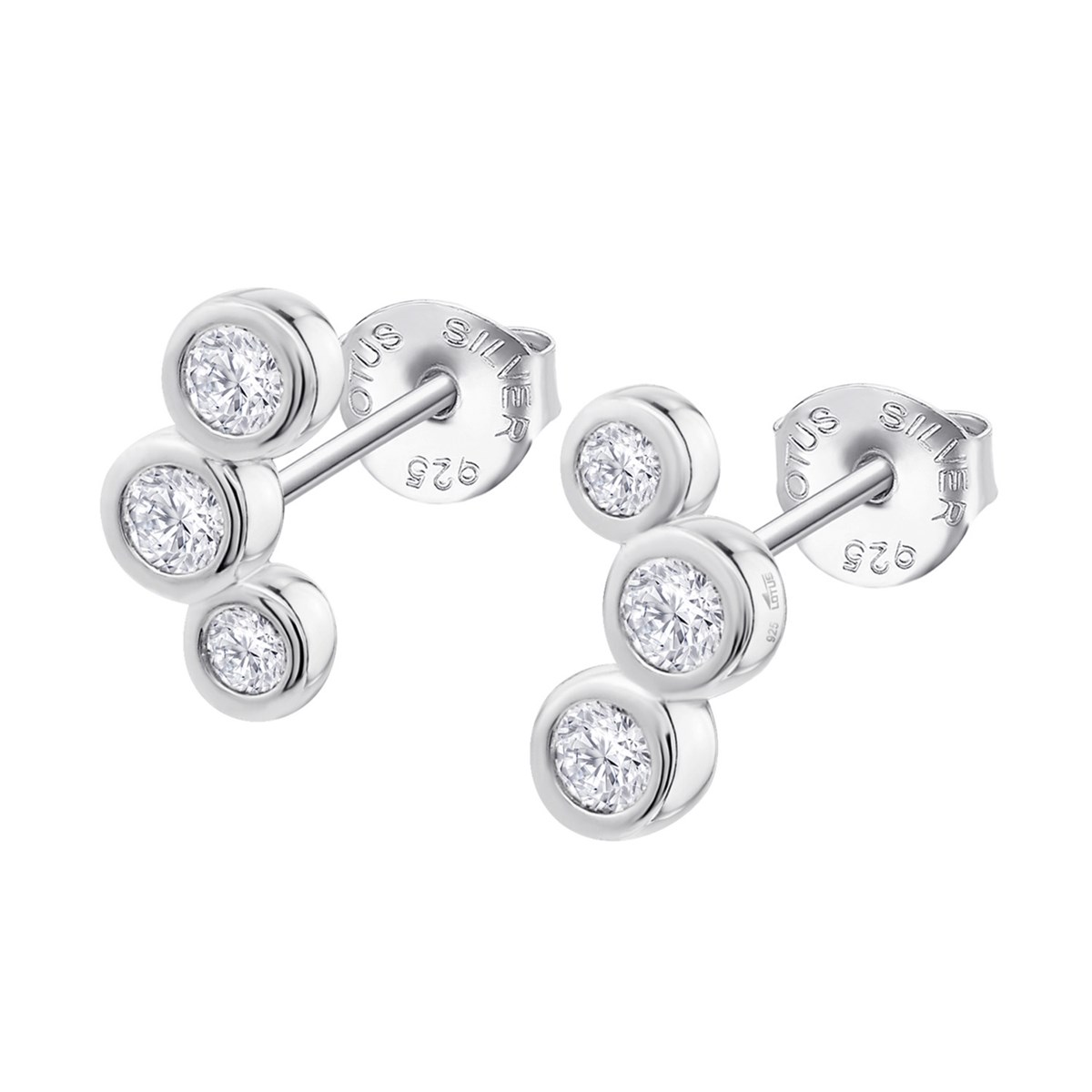 Boucles d'oreilles Lotus Silver trilogie oxydes