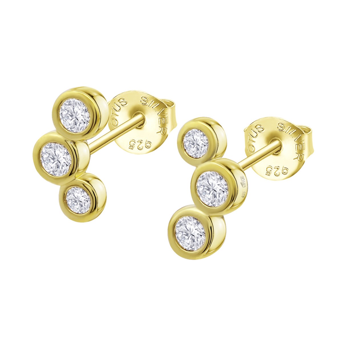 Boucles d'oreilles Lotus Silver trilogie oxydes
argent doré