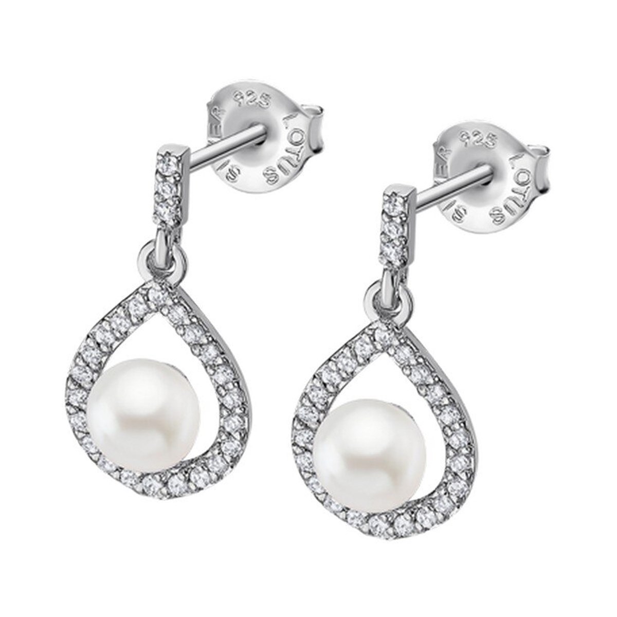 Boucles d'oreilles Lotus Silver perles oxydes
