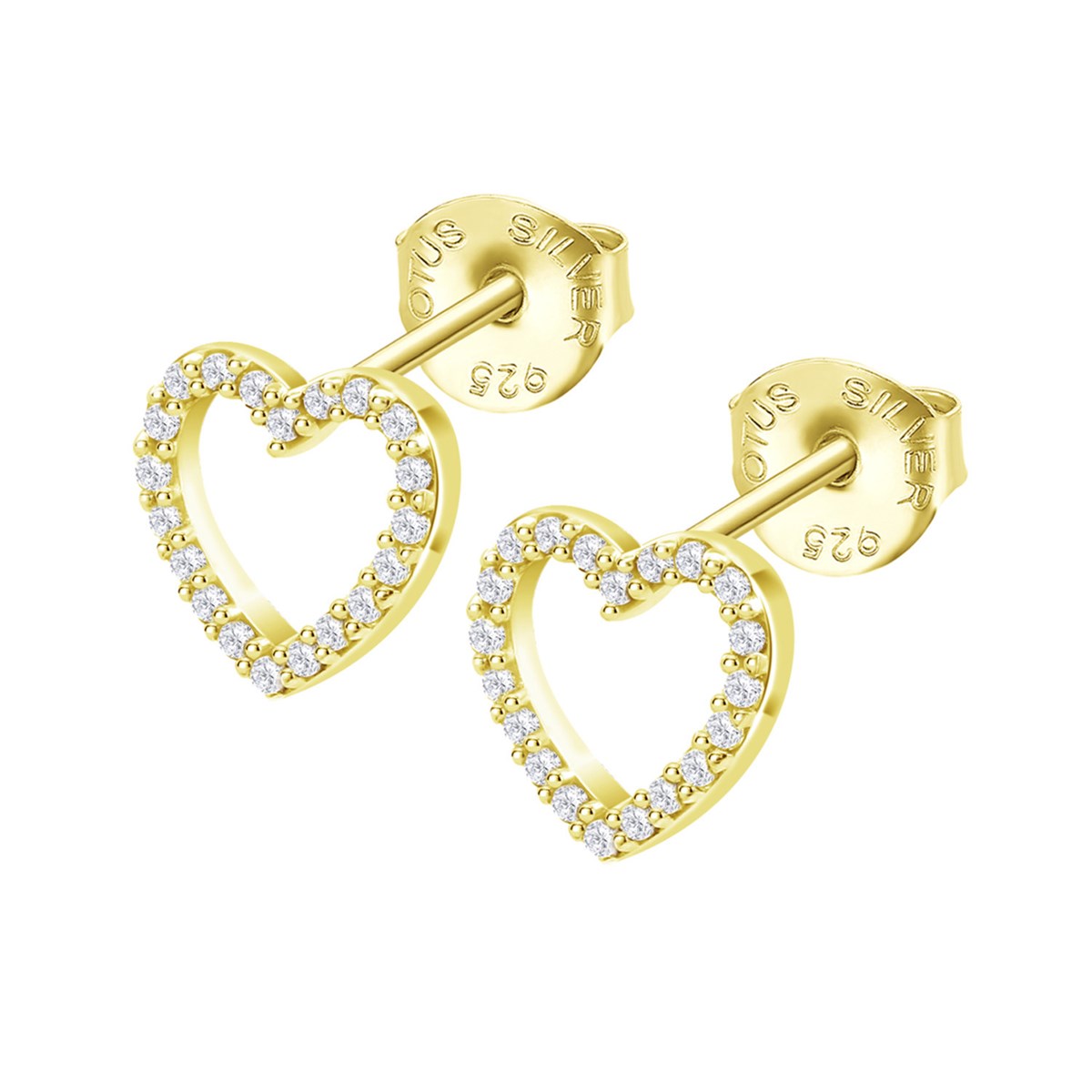 Boucles d'oreilles Lotus Silver coeur évidé