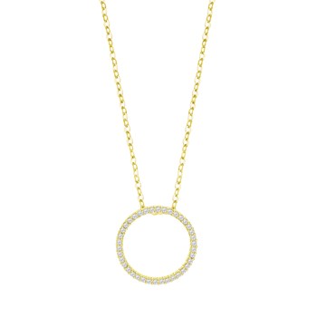 Collier Lotus Silver cercle empierré évidé doré