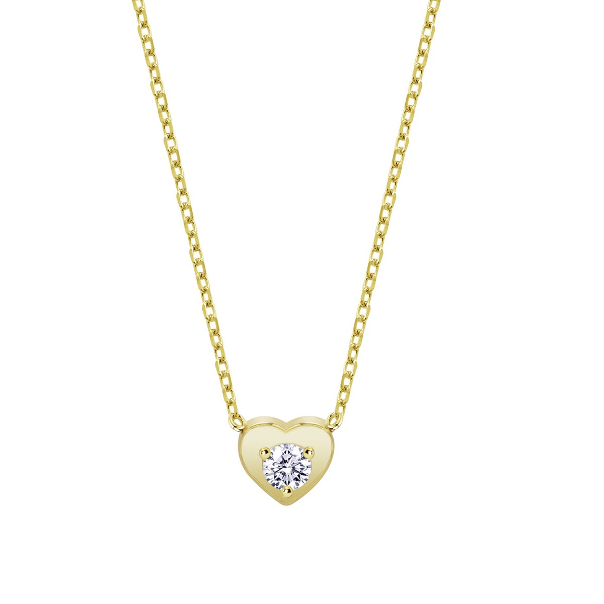 Collier Lotus Silver coeur doré oxyde
