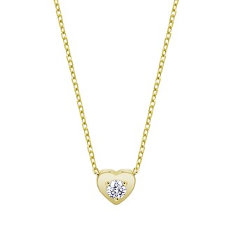 Collier Lotus Silver coeur doré oxyde