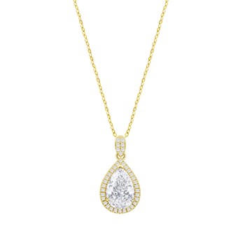 Collier Lotus Silver goutte empierrée blanche