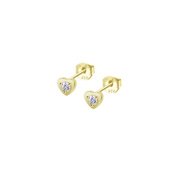 Boucles d'oreilles Lotus Silver coeur doré oxyde