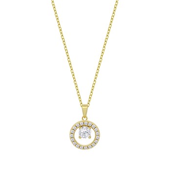 Collier Lotus Silver cercle évidé doré empierré